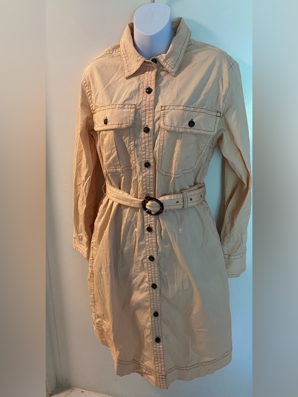 Banana Republic Tan Belted Utility Shirt Jacket